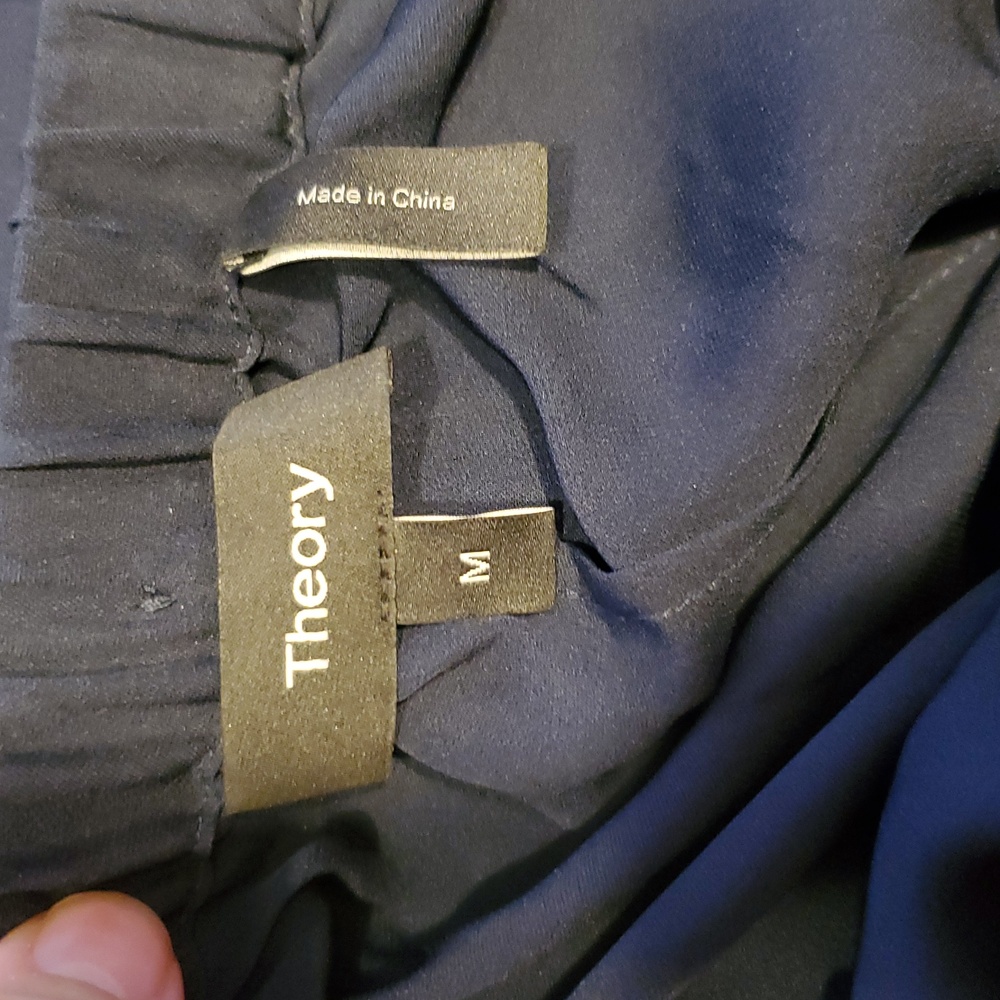 Theory Rib Cuff Jogger Silk Combo In Deep Navy Size M NWOT'S - Picture 7 of 10